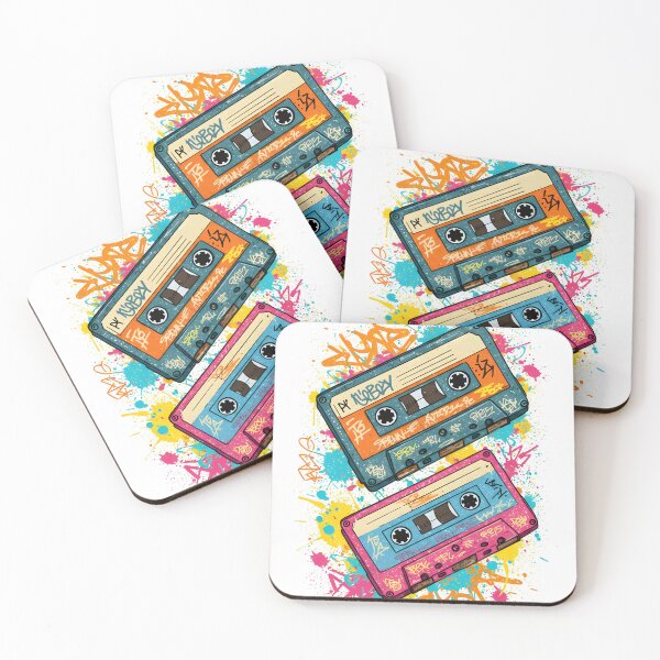 Item preview, Retro Cassette Graffiti Art – Vintage 80s Music Design designed and sold by R-B-Colors.