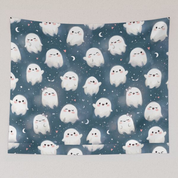 Item preview, Sweet Ghostly Flight: Soft Blue Midnight Spirits Ghostly Poltergeist Friendly designed and sold by MoonlitDoodles1.