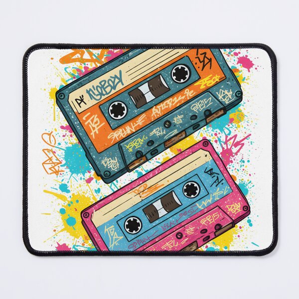 Item preview, Retro Cassette Graffiti Art – Vintage 80s Music Design designed and sold by R-B-Colors.