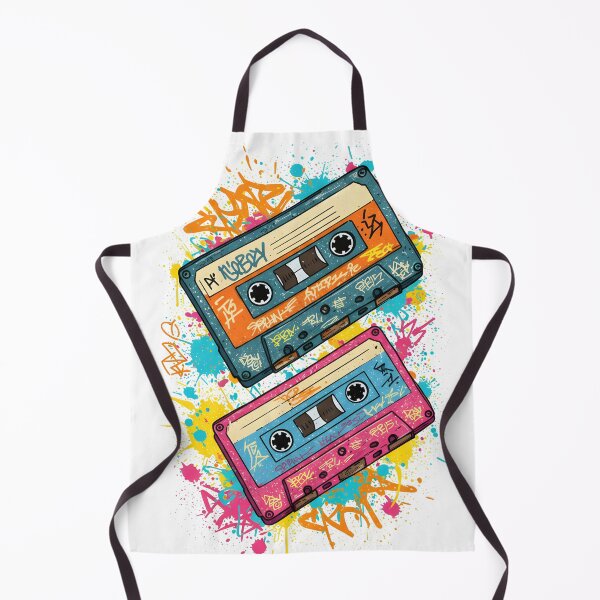 Item preview, Retro Cassette Graffiti Art – Vintage 80s Music Design designed and sold by R-B-Colors.