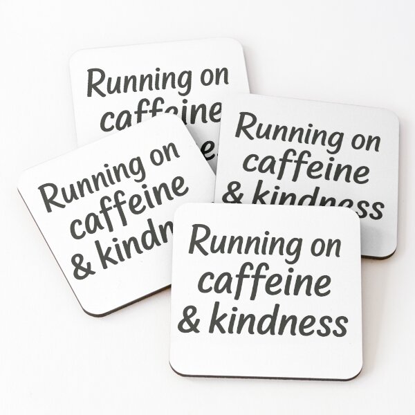Item preview, ☕ Running on Caffeine & Kindness – Funny minimalist t-shirt for coffee and good mood lovers designed and sold by MINIMA.LIGN.