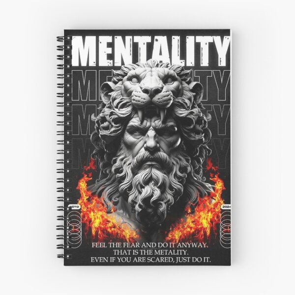 Item preview, MENTALITY Lion Head Statue Fire Graphic designed and sold by Odels.