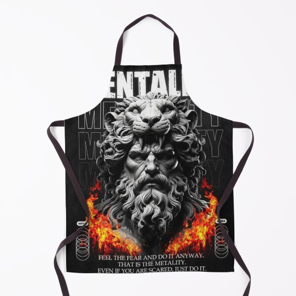 Item preview, MENTALITY Lion Head Statue Fire Graphic designed and sold by Odels.