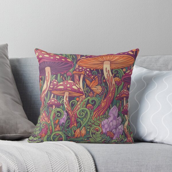 Item preview, Orange & Teal Hippy Mystical Mushroom Garden Art – Fantasy Nature Illustration designed and sold by CreazyCreator77.