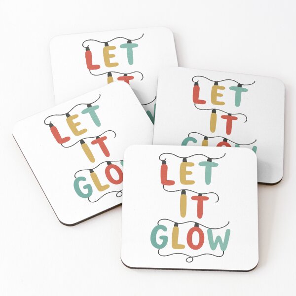 Item preview, "Let It Glow – Retro Holiday Light Typography designed and sold by PrintSmithArt.