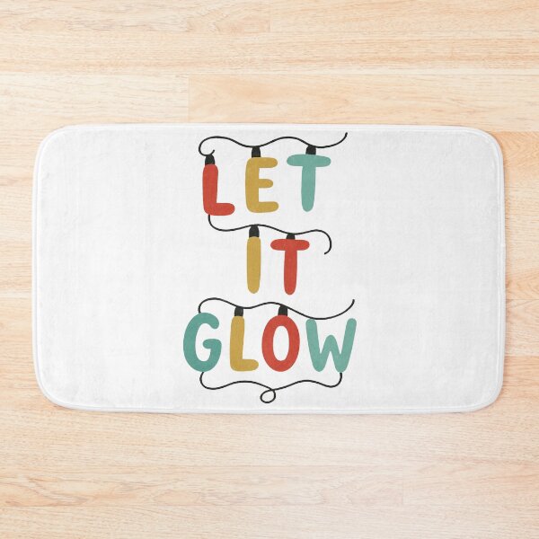 Item preview, "Let It Glow – Retro Holiday Light Typography designed and sold by PrintSmithArt.