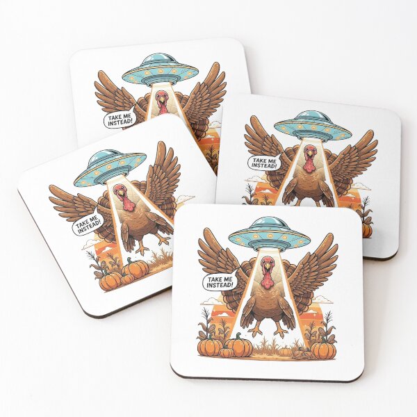 Item preview, Funny Thanksgiving Turkey UFO Cartoon Design designed and sold by Maniutek.
