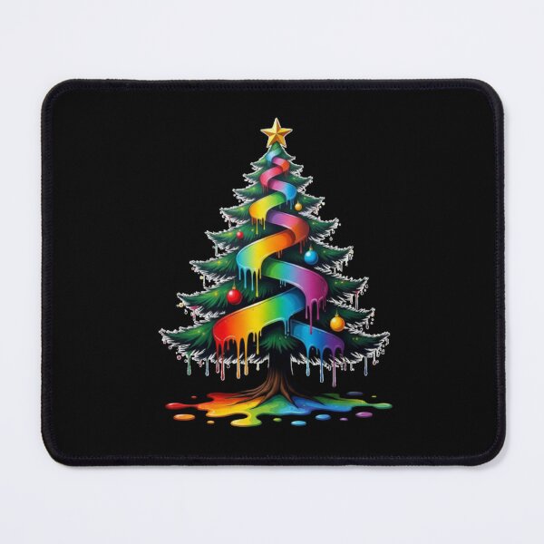 Artikelvorschau, Regenbogen-Weihnachtsbaum, tropfende Farbe, Kunst entworfen und verkauft von Agnes-Creative.