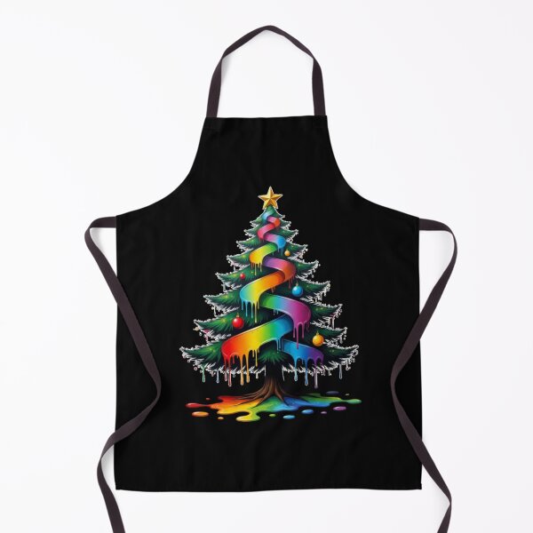 Artikelvorschau, Regenbogen-Weihnachtsbaum, tropfende Farbe, Kunst entworfen und verkauft von Agnes-Creative.