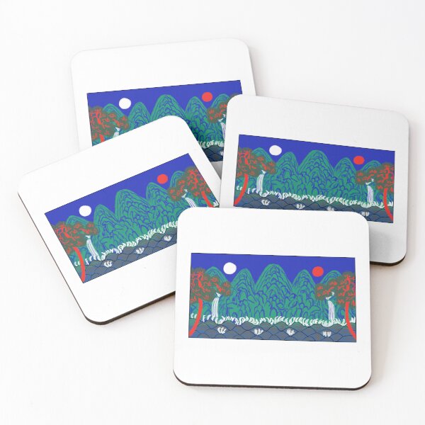Item preview, Sun and moon and five peaks, 일월오봉도, Old Korean Painting Sticker designed and sold by SHiNStudio.