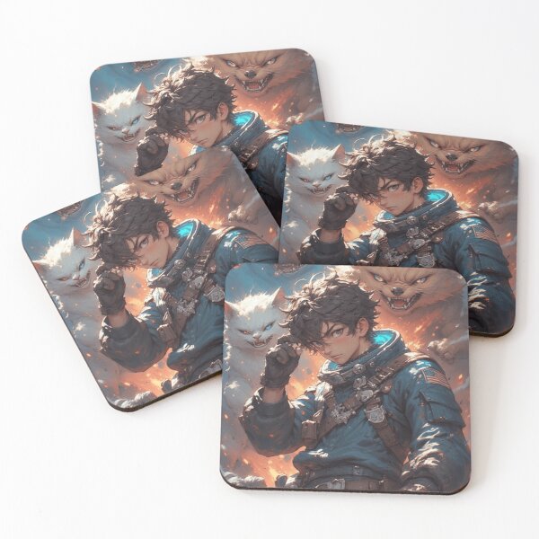 Item preview, Futuristic Anime Adventurer with Elemental Beasts – Epic Fantasy Character Artwork designed and sold by AI ART Studio.