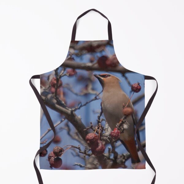 Item preview, Waxwing on a crabapple branch against a blue sky designed and sold by Production Art Manon Meilleur.