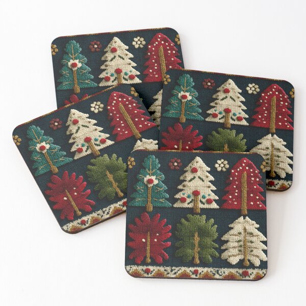 Item preview, Funny Christmas Trees Vintage Ugly Chrismas Knitted Style Pattern designed and sold by SecretDicer.