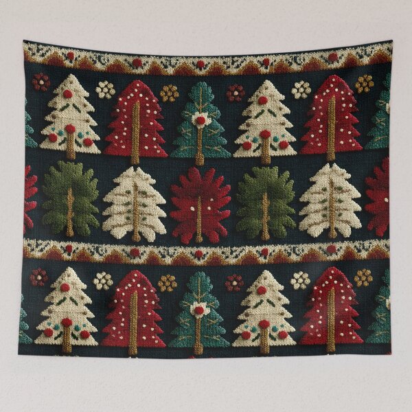 Item preview, Funny Christmas Trees Vintage Ugly Chrismas Knitted Style Pattern designed and sold by SecretDicer.