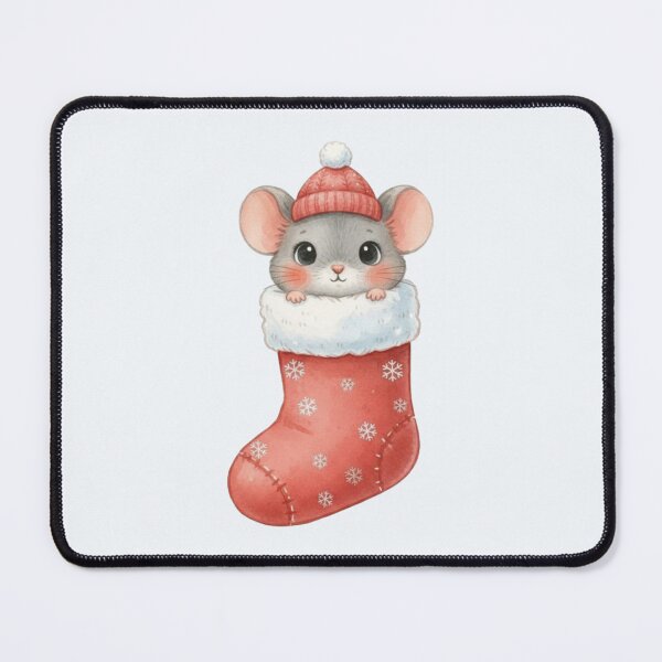 Item preview, Cute Christmas Mouse in Stocking – Festive Holiday Animal Illustration designed and sold by SkyTastic.