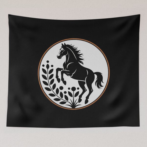Item preview, Elegant Horse with Leaves Circle Design designed and sold by Gogetgiggles.