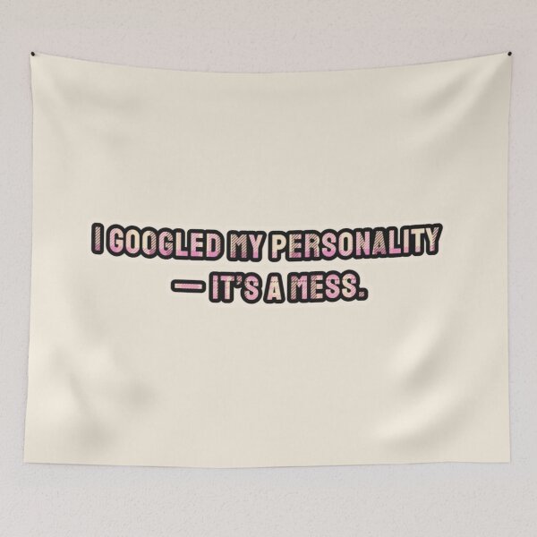 Item preview, I googled my personality — it’s a mess, a checkered inscription designed and sold by silent-violin.
