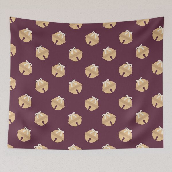 Item preview, Gold Christmas Bow Sleigh Bells Pattern designed and sold by Lyman Creative Co..