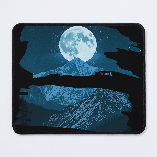 Item preview, Mountain landscape at night, full moon and a single wolf howling Embrace the Night 3 designed and sold by Neon G.