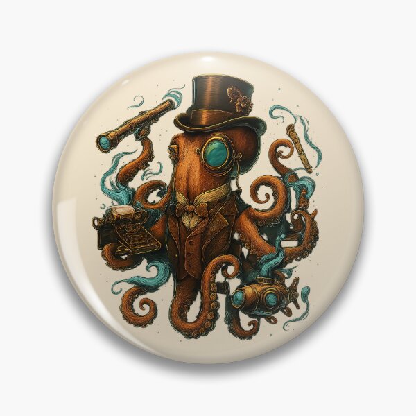 Item preview, Retro Futuristic Octopus Genius Steampunk Laboratory Design designed and sold by TrendznHitz.