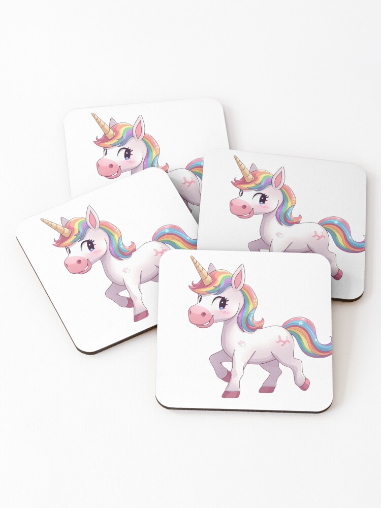 Thumbnail 1 of 5, Coasters (Set of 4), Unicorn designed and sold by Frag57.