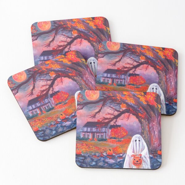 Item preview, Trick or Treat Halloween Full Moon - Oil Painting Impressionist designed and sold by larrypnts.