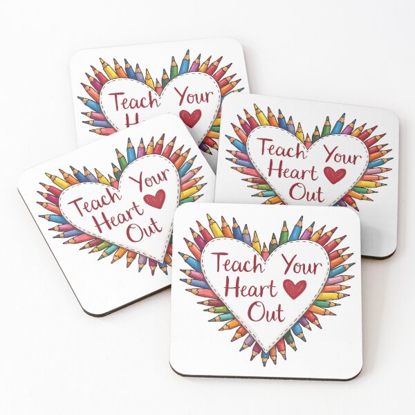 Item preview, Teach Your Heart Out - Heartfelt Teacher Design - Inspirational Gift for Educators designed and sold by Hans-Design.