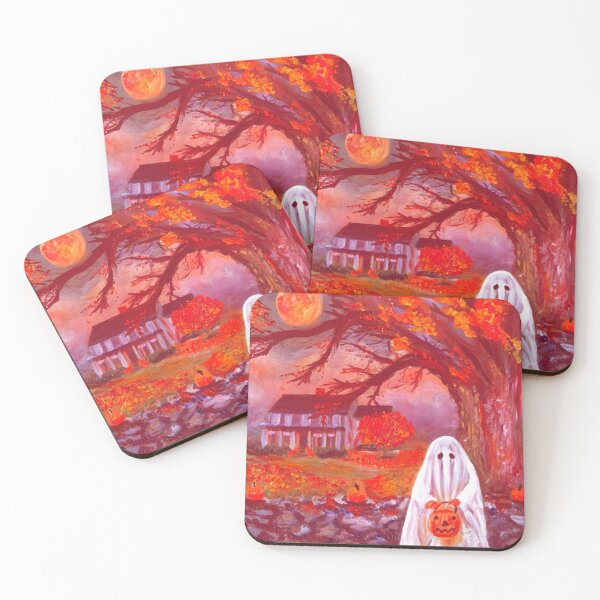 Item preview, Orange Trick or Treat Halloween Full Moon - Oil Painting Impressionist designed and sold by larrypnts.