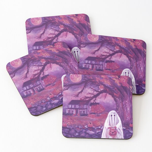 Item preview, Purple Trick or Treat Halloween Full Moon - Oil Painting Impressionist designed and sold by larrypnts.