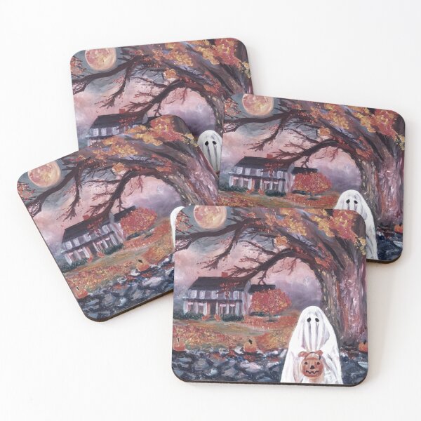 Item preview, Low Saturation Trick or Treat Halloween Full Moon - Oil Painting Impressionist designed and sold by larrypnts.