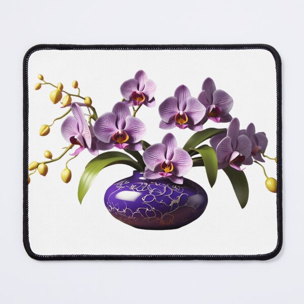 Item preview, Royal Violet Phalaenopsis Orchid & Gold Gilded Purple Vase designed and sold by Maldives-Art.