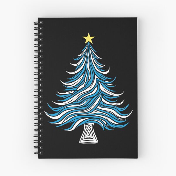 Item preview, Árbol de Navidad ondulado y escarchado: Ilustración invernal en blanco y azul designed and sold by Agnes-Creative.