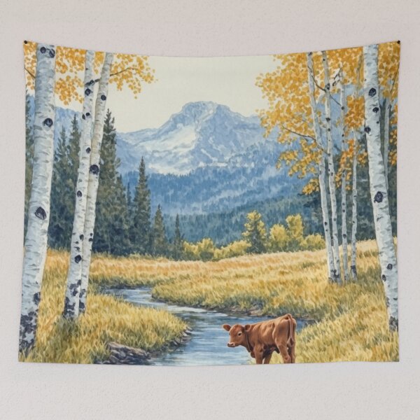 Item preview, Calf by the stream - countryside designed and sold by Dali RB.