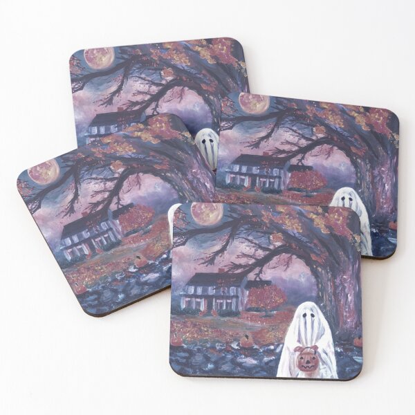 Item preview, Navy Trick or Treat Halloween Full Moon - Oil Painting Impressionist designed and sold by larrypnts.