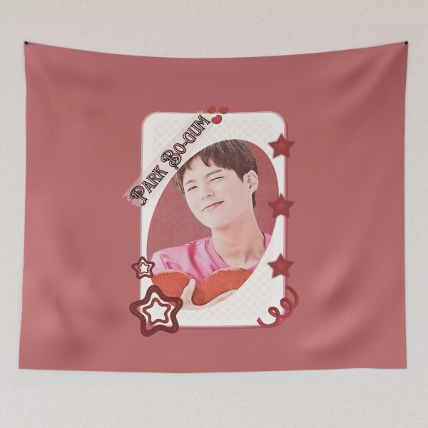 Item preview, Park Bo-gum (박보검) Korean Actor Kdrama Group Card Red Aesthetic Collage Design designed and sold by AJUNICE STUDIO.