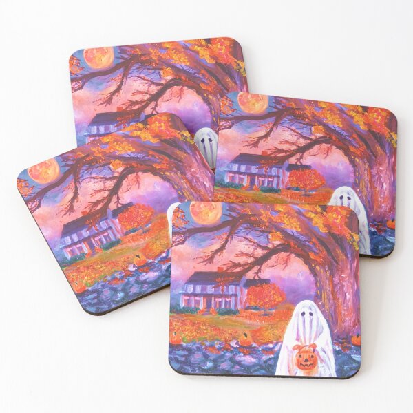 Item preview, High Saturation Trick or Treat Halloween Full Moon - Oil Painting Impressionist designed and sold by larrypnts.
