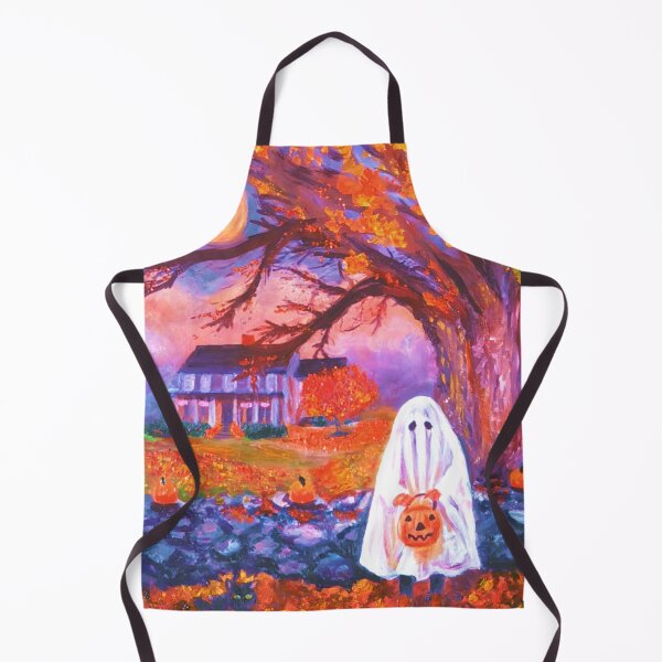 Item preview, High Saturation Trick or Treat Halloween Full Moon - Oil Painting Impressionist designed and sold by larrypnts.