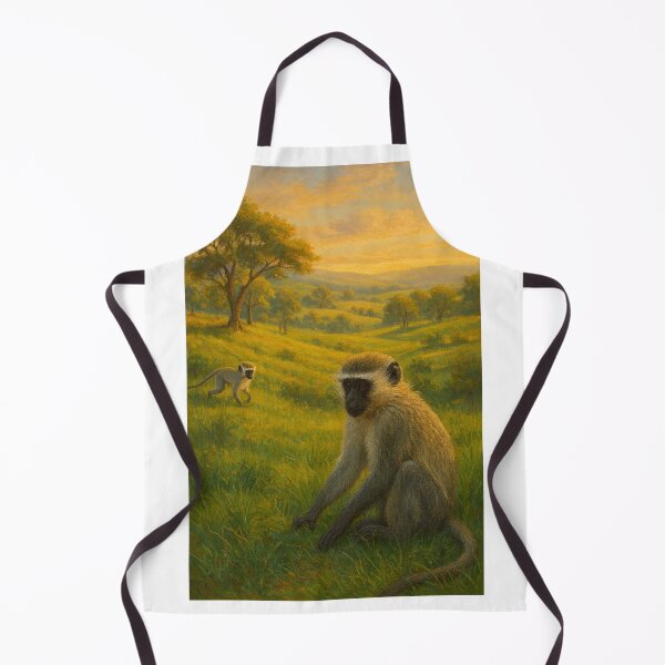 Item preview, Macacos no campo ao pôr do sol   designed and sold by Leonornature.