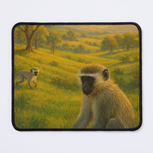 Item preview, Macacos no campo ao pôr do sol designed and sold by Leonornature.