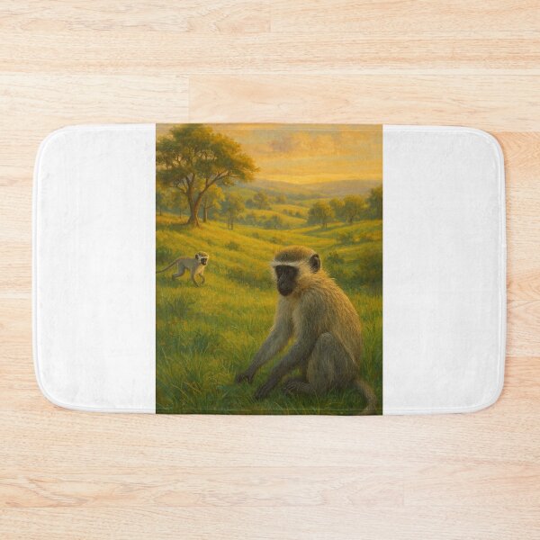 Item preview, Macacos no campo ao pôr do sol   designed and sold by Leonornature.