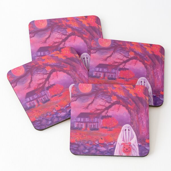 Item preview, Pink Trick or Treat Halloween Full Moon - Oil Painting Impressionist designed and sold by larrypnts.