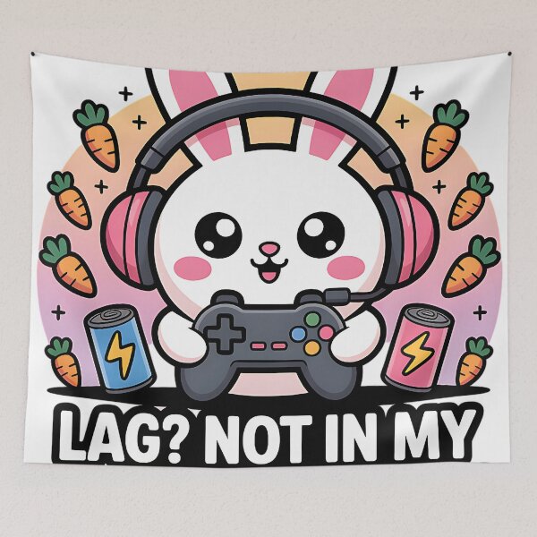 Item preview, Kawaii Gamer Bunny, Cute Funny Gaming designed and sold by EasyTees4u.