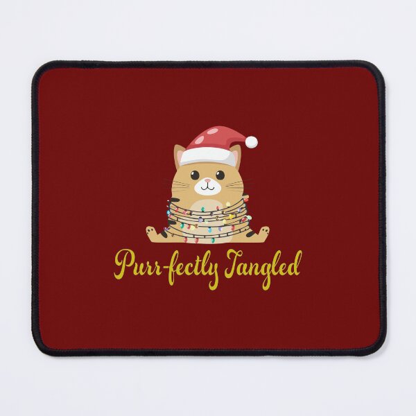 Item preview, Purr-fectly Tangled Cat Christmas Lights | Cute Kitten Santa Hat Holiday Tee designed and sold by DeeLulu.