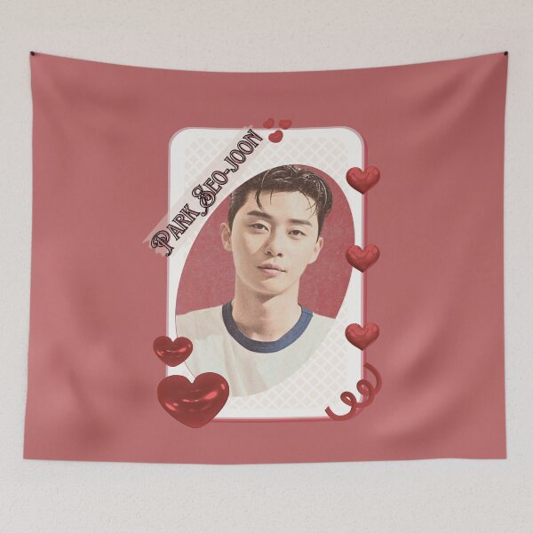 Item preview, Park Seo-joon (박서준) Korean Actor Kdrama Group Card Red Aesthetic Collage Design designed and sold by AJUNICE STUDIO.