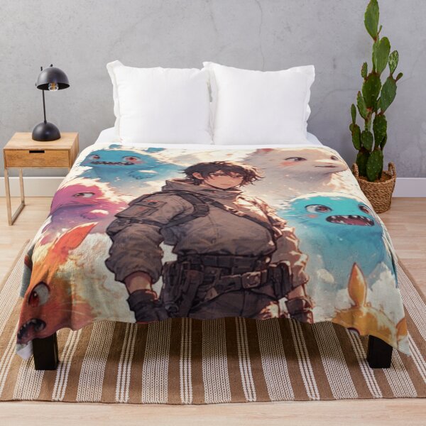Item preview, Anime Hero with Cute Elemental Monsters – Colorful Fantasy Adventure Artwork designed and sold by AI ART Studio.