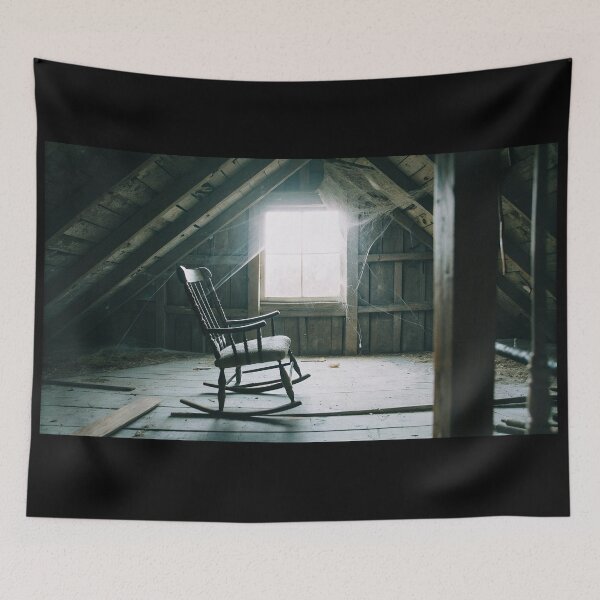 Item preview, Dusty Attic with Rocking Chair Halloween  designed and sold by ChuckleSpace.
