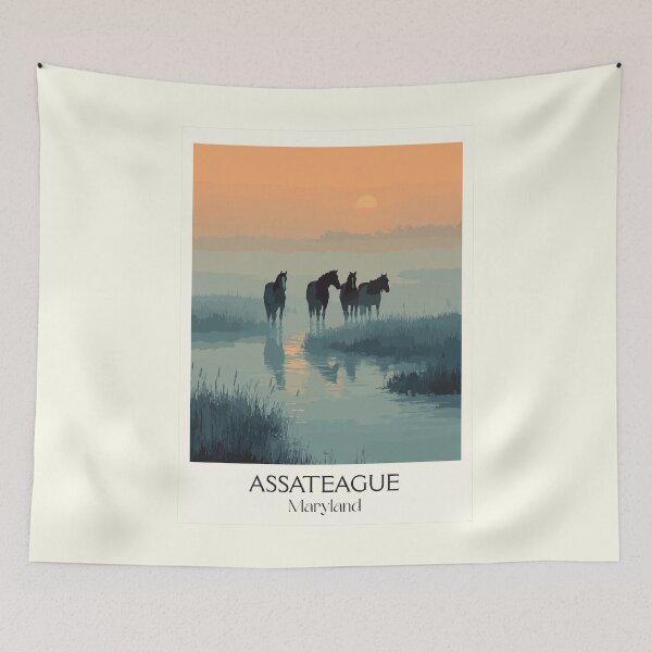 Item preview, Assateague Island Maryland | Wild Horses Poster designed and sold by TuncGK.