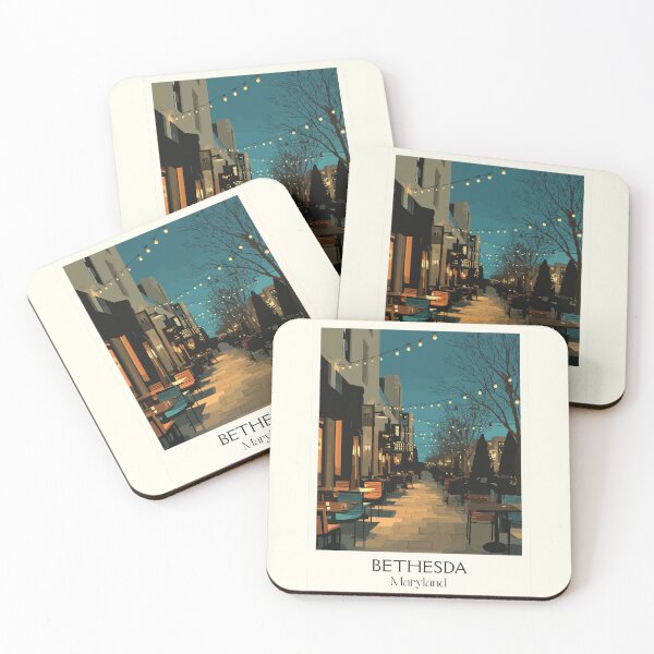 Item preview, Bethesda Maryland Downtown | Urban Evening Poster designed and sold by TuncGK.