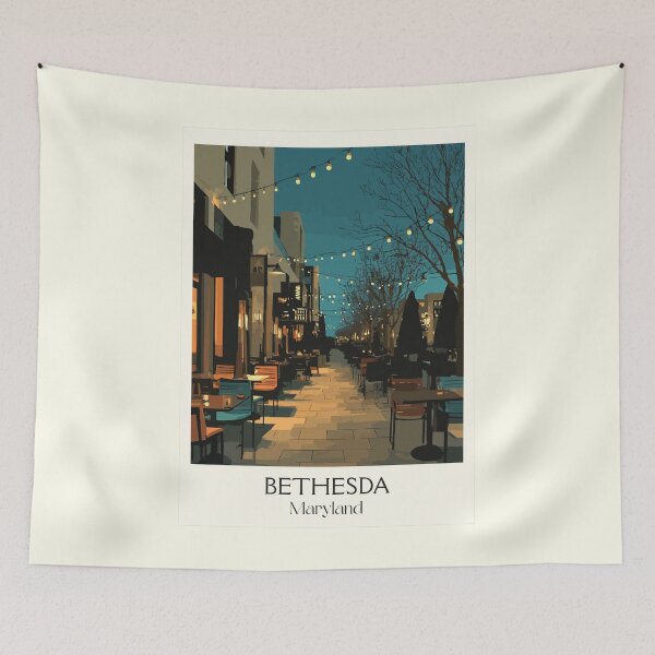 Item preview, Bethesda Maryland Downtown | Urban Evening Poster designed and sold by TuncGK.