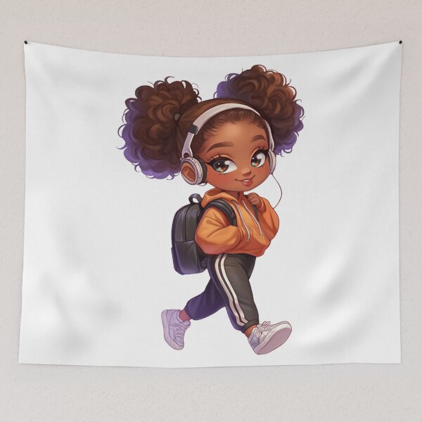 Item preview, Stylish Black Girl Walking Chibi designed and sold by Lulunza.